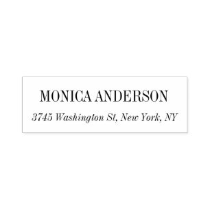 Tampon Auto-encreur Étiquette d'adresse de retour blanche simple class