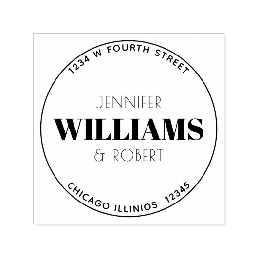 Tampon Auto-encreur Étiquette d'adresse de retour circulaire minimale (Design)