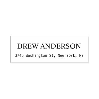 Tampon Auto-encreur Étiquette d'adresse de retour professionnel blanc