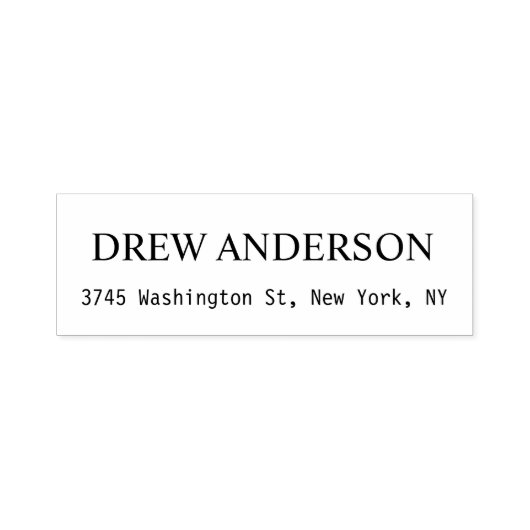 Tampon Auto-encreur Étiquette d'adresse de retour professionnel blanc  (Design)