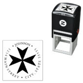 Tampon Auto-encreur Étiquette de retour croisé maltais (En situation)