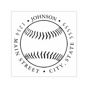 Tampon Auto-encreur Étiquette de retour de batte de baseball de
