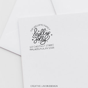 Tampon Auto-encreur Étiquette de retour de Noël rétrospective personna