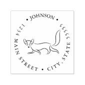 Tampon Auto-encreur Étiquette de retour de trait simple ligne Fox (Design)