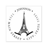 Tampon Auto-encreur Étiquette de retour Eiffel Illustration (Design)