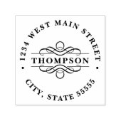 Tampon Auto-encreur Étiquette de retour simple Monogramme (Design)