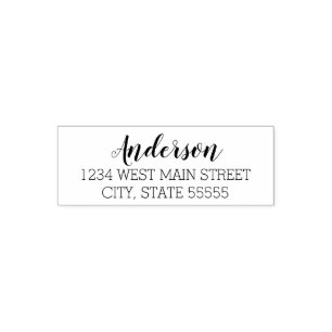 Tampon Auto-encreur Étiquette de retour simple monogramme