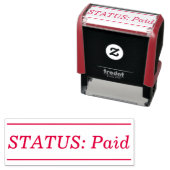 Tampon Auto-encreur Étiquette en caoutchouc minimale "STATUT : Paid" (En situation)