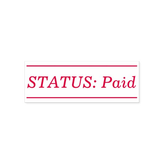 Tampon Auto-encreur Étiquette en caoutchouc minimale "STATUT : Paid" (Design)