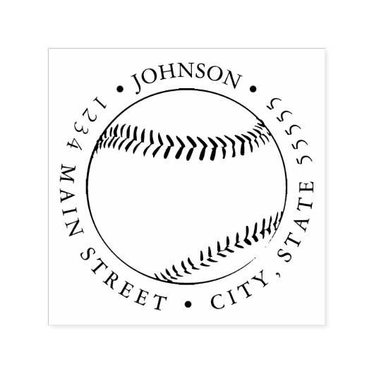 Tampon Auto-encreur Étiquette retour de baseball Silhouette (Design)