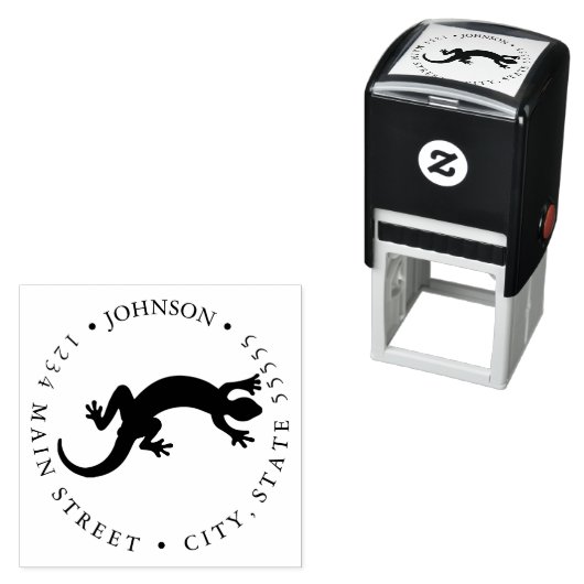 Tampon Auto-encreur Étiquette retour Silhouette Black Lizard (En situation)