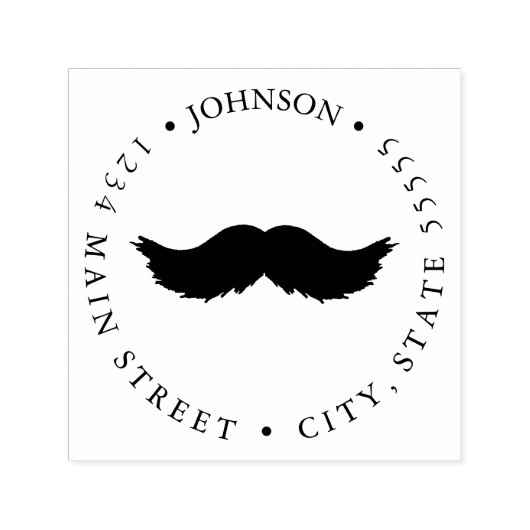 Tampon Auto-encreur Étiquette simple de retour de moustache (Design)