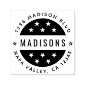 Tampon Auto-encreur Étoile Arrondi Script Retourner l'adresse auto-écr (Design)