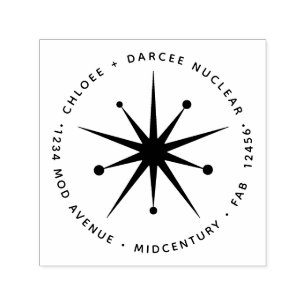 Tampon Auto-encreur Étoile de démarrage atomique minimaliste moderne