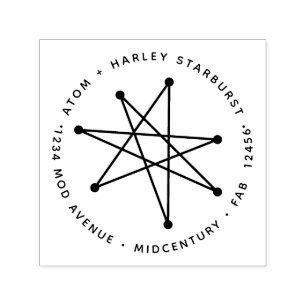 Tampon Auto-encreur Étoile de démarrage atomique minimaliste moderne