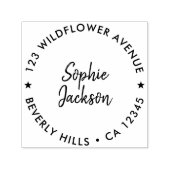 Tampon Auto-encreur Étoile moderne | Adresse de retour d'arrondi manus (Design)