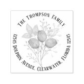 Tampon Auto-encreur Euacalyptus Moderne Simple Classe de retour Adress (Design)