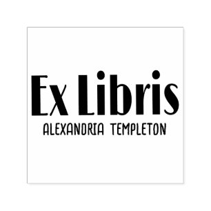 Tampon Auto-encreur Ex Libris Art Déco Texte Vintage n° 2 Bibliothèque