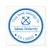 Tampon Auto-encreur Ex Libris avec | Deux Ancres (Design)