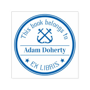 Tampon Auto-encreur Ex Libris avec   Deux Ancres