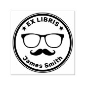 Tampon Auto-encreur Ex Libris avec lunettes et moustache | Hipster (Design)