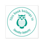 Tampon Auto-encreur Ex Libris avec Owl | Personnalisable (Design)