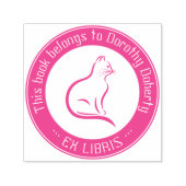 Tampon Auto-encreur Ex Libris | Cat mignon auto-encastré Timbre (Design)