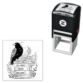 Tampon Auto-encreur Ex libris corbeau (En situation)