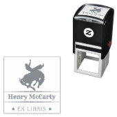 Tampon Auto-encreur Ex Libris | Cowboy Rodeo Hors Self-inking Stamp (En situation)