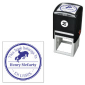 Tampon Auto-encreur Ex Libris | Cowboy Rodeo Horse (En situation)