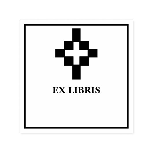 Tampon Auto-encreur Ex-libris croix (Design)