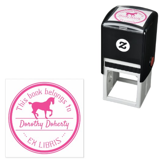 Tampon Auto-encreur Ex Libris | Cute Horse (En situation)