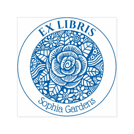 Tampon Auto-encreur Ex Libris - Dessin Rose (Design)
