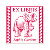 Tampon Auto-encreur Ex Libris - Elephant Indien - Bordé (Design)