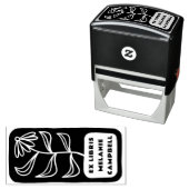 Tampon Auto-encreur Ex Libris Fleur Rétro Gras Plaque d'Ex Libris Livr (En situation)