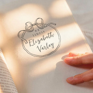 Tampon Auto-encreur Ex Libris Livre Moderne Écriture Fantaisiste Rétro