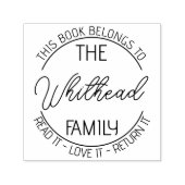 Tampon Auto-encreur Ex libris livre tampon personnalisé moderne  (Design)