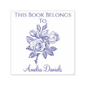 Tampon Auto-encreur Ex-libris Rose Ancienne (Design)