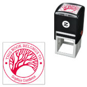 Tampon Auto-encreur Ex Libris - Survol de l'arbre (En situation)