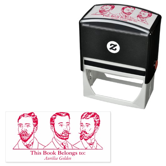 Tampon Auto-encreur Ex Libris - Trois hommes v5 (En situation)