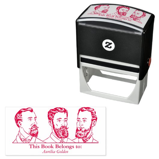 Tampon Auto-encreur Ex Libris - Trois hommes v6 (En situation)