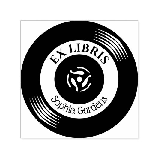 Tampon Auto-encreur Ex Libris Vinyl Record (Design)