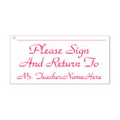 Tampon Auto-encreur Examen de l'affectation et nom de l'enseignant Tim (Design)