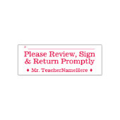 Tampon Auto-encreur Examen du travail étudiant + Nom Timbre en caoutch (Design)