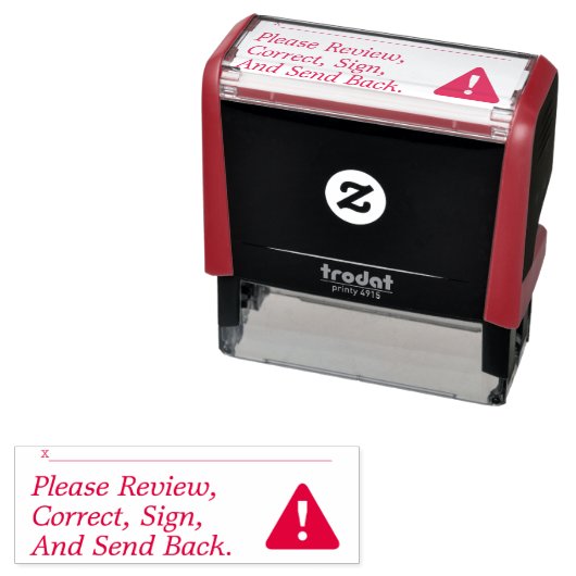 Tampon Auto-encreur Examen et signature du timbre en caoutchouc de la (En situation)