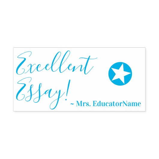 Tampon Auto-encreur "Excellent essai!" + Nom de l'éducateur Timbre en  (Design)