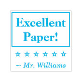 Tampon Auto-encreur "Excellent papier !" Timbre en caoutchouc de l'édu (Design)