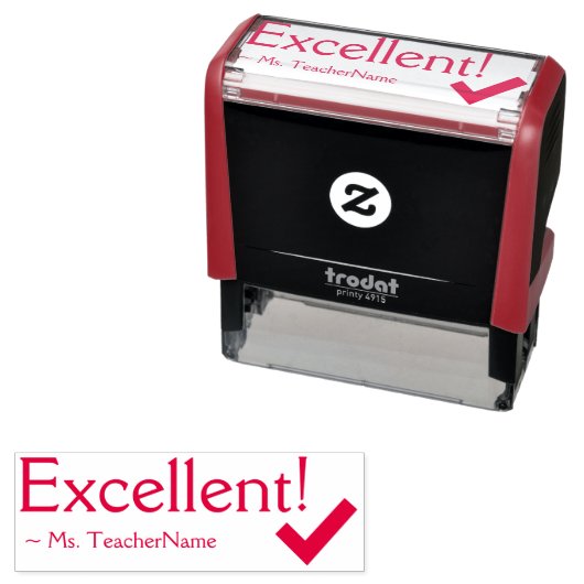 Tampon Auto-encreur "Excellent !" Tampon en caoutchouc de la rétroacti (En situation)