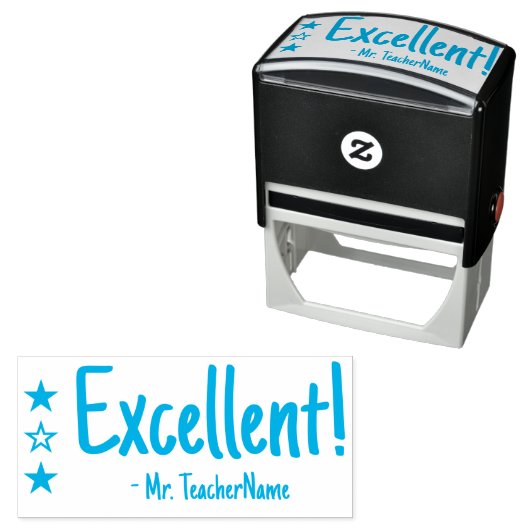 Tampon Auto-encreur "Excellent !" Timbre en caoutchouc de l'enseignant (En situation)