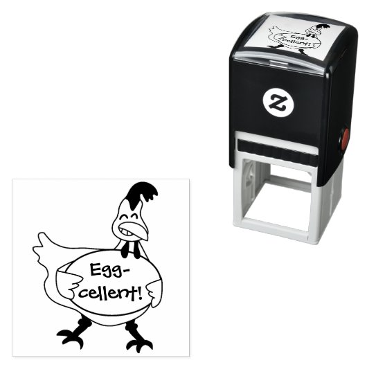 Tampon Auto-encreur Excellent Timbre en caoutchouc Poulets tenant l'oe (En situation)